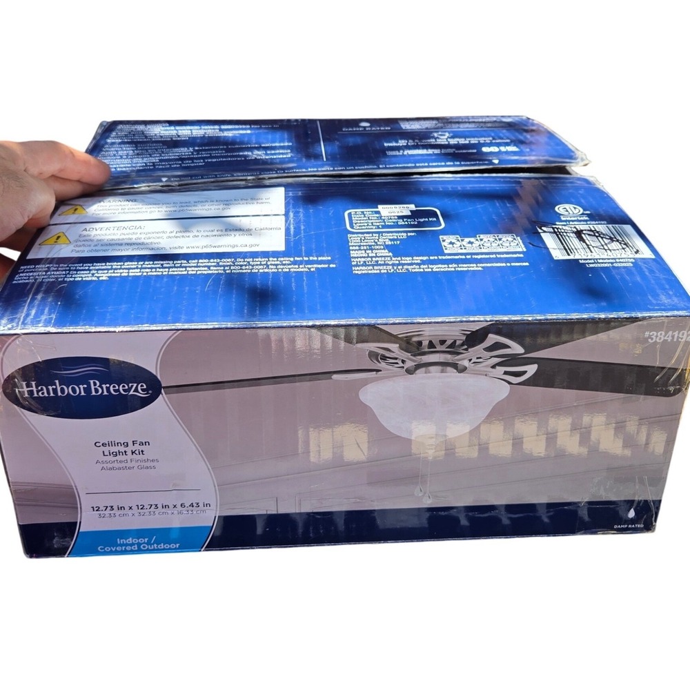 Harbor Breeze Frosted Swirl Ceiling Fan Light Kit Alabaster Glass Kit 384192